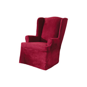 Soft Suede T-Cushion Wingback Slipcover