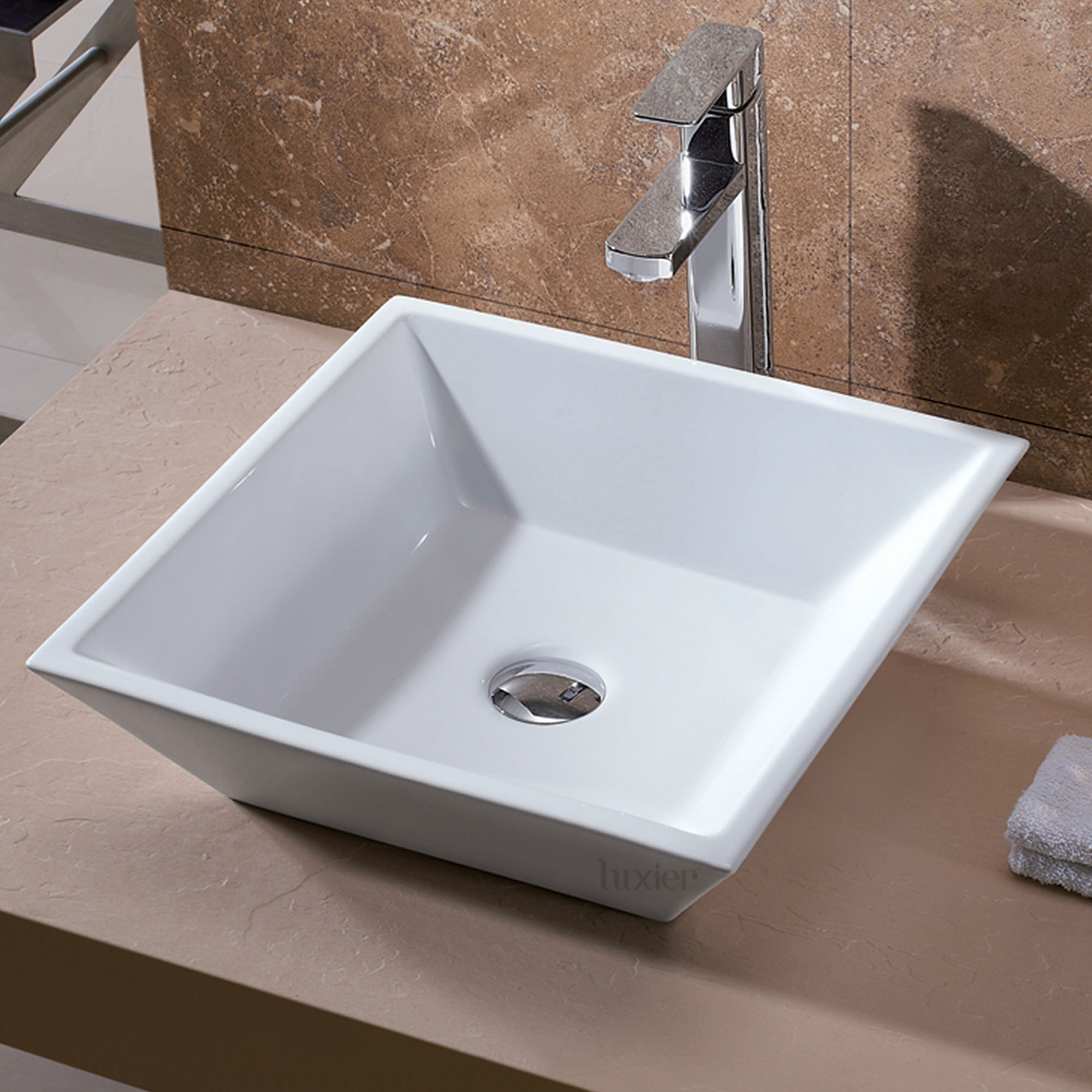 Bathroom Ceramic Square Vessel Sink Reviews Joss Main Bathroom Ceramic Square Vessel