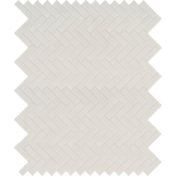 Domino Herringbone Mesh Mounted Porcelain MosaicTile in White by MSI