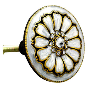 Handpainted Cloisonne Jewel Mushroom Knob (Set of 4)