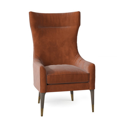 27 Wide Wingback Chair Caracole Classic Body Fabric Admiral Velvet Leg Color Seagull
