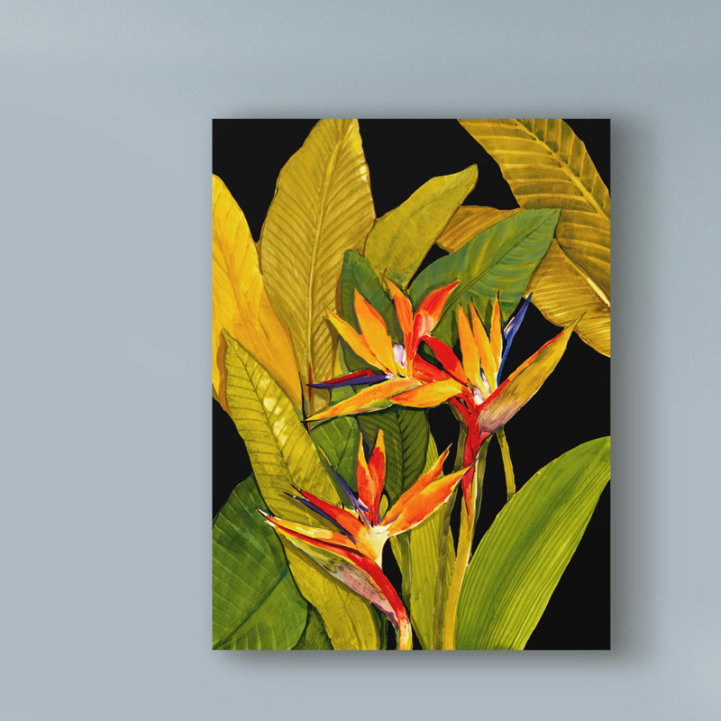 Bay Isle Home Dramatic Bird Of Paradise Acrylic Painting Print