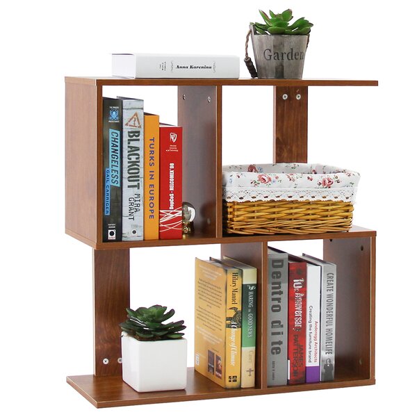 Emmie 2 Tier Shelves Display Bookcase Desk Organizer Storage Wood Closet Multi Units Deluxe Free Stand Shelves Racks Home Office By Ebern Designs