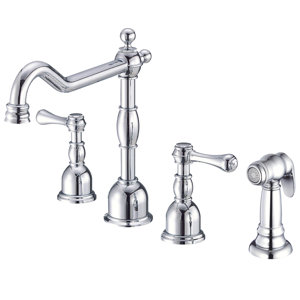 Opulence Double Handle Deck Mounted Kitchen Faucet with Side Spray