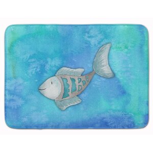 Fish Watercolor Memory Foam Bath Rug