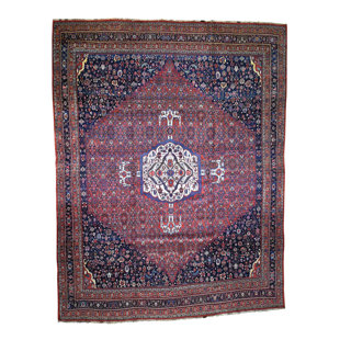 One Of A Kind Stepanie Antique Persian Bijar Exc Condition Hand Knotted 14 6 X 19 Wool Brown Red Navy Area Rug One Of A Kind Stepanie Antique Persian Bijar Exc Condition Hand Knotted 14 6 X 19 Wool Brown Red Navy Area Rug
