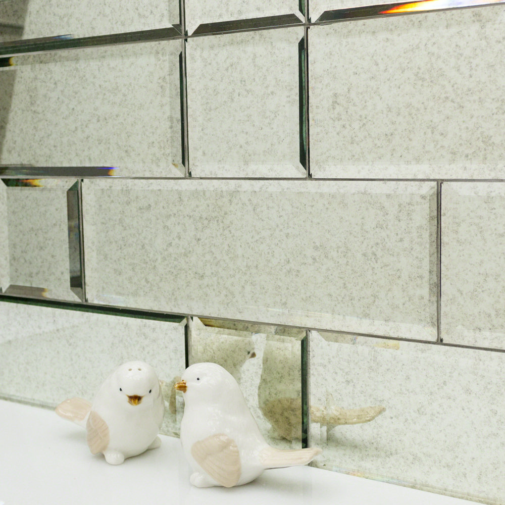 Ivy Hill Tile Mirror 4 X 12 Beveled Gl Subway In French X 12 Beveled Gl Subway Tile