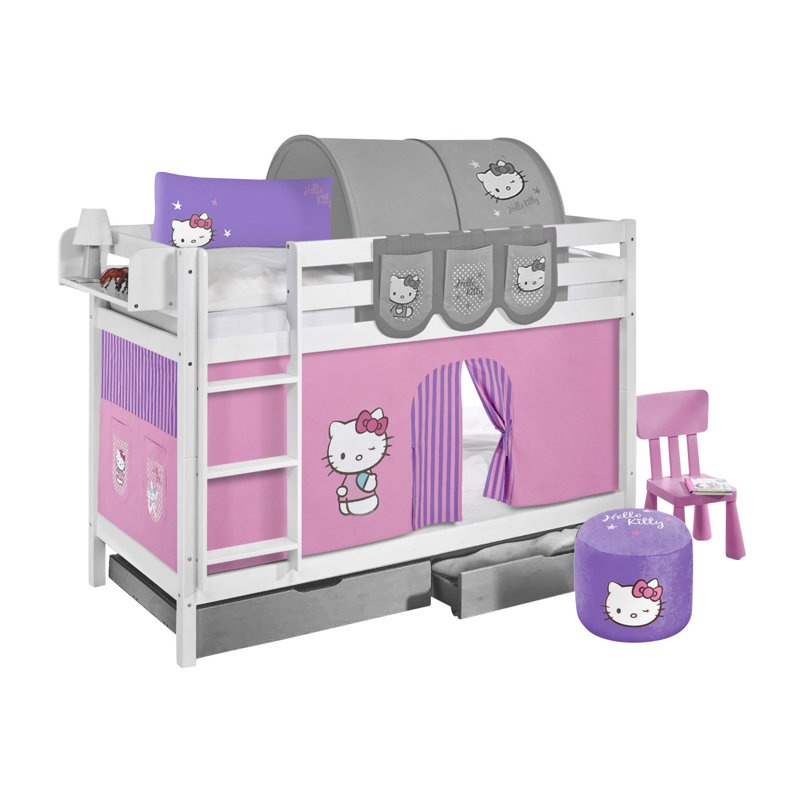 Lilokids Etagenbett Hello Kitty Mit Vorhang 90 X 200 Cm