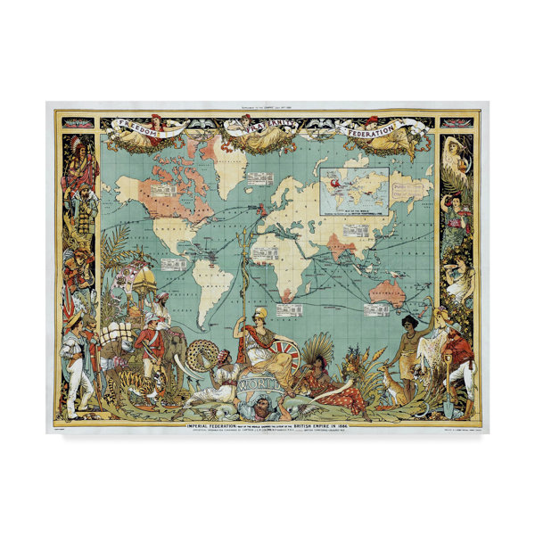 Trademark Art British Empire In 1886 Graphic Art Print On