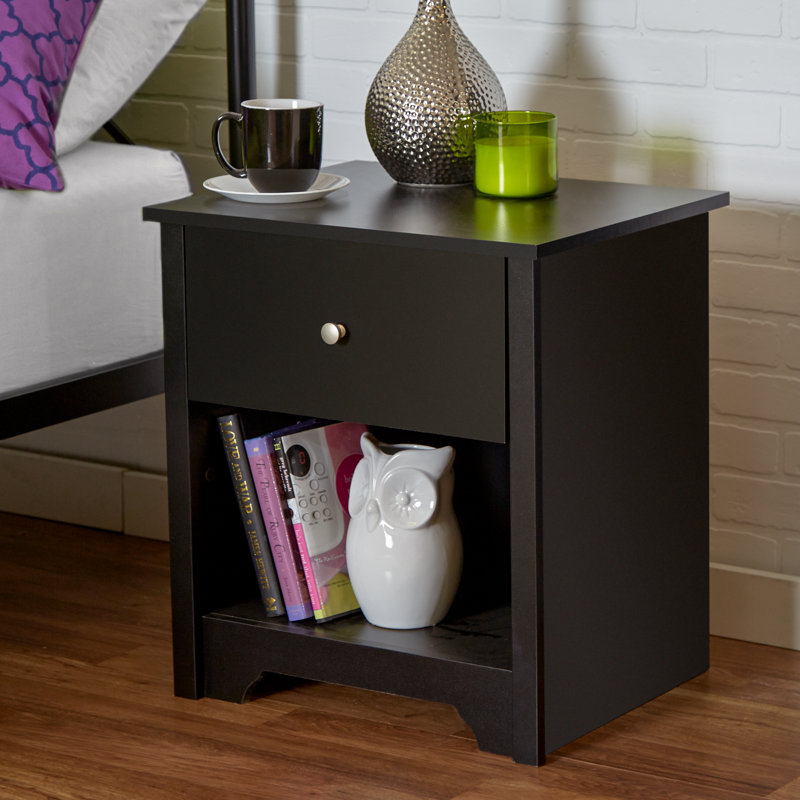 South Shore Vito 1 Drawer Nightstand in Pure Black & Reviews Wayfair