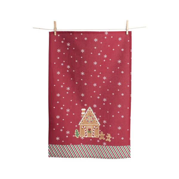 Christmas with Mistletoe Embroidered Kitchen Towel 19 x 28 Housewarming Christmas Holiday Gift Flour Sack Towel Kitchen Decor