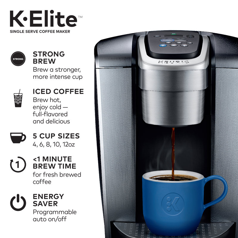Keurig K Elite Single Serve K Cup Pod Coffee Maker Iced Coffee Setting Reviews Wayfair