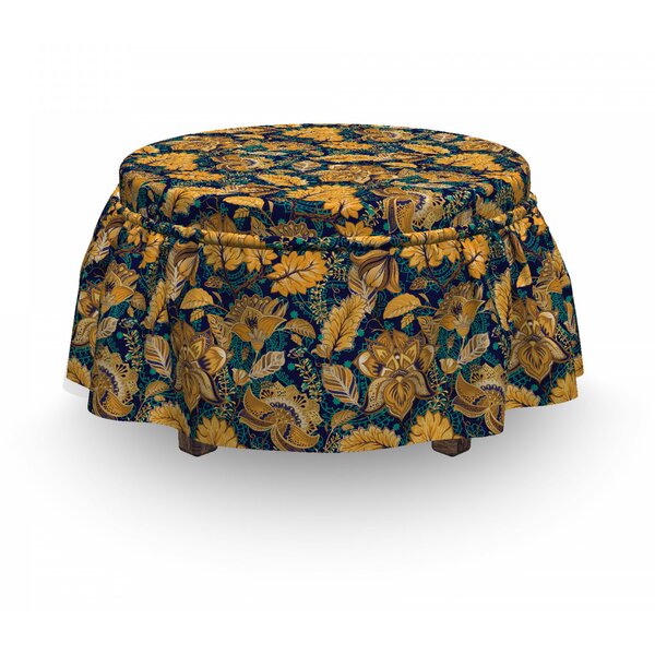 Medieval Exotic Garden Ottoman Slipcover (Set Of 2) By East Urban Home