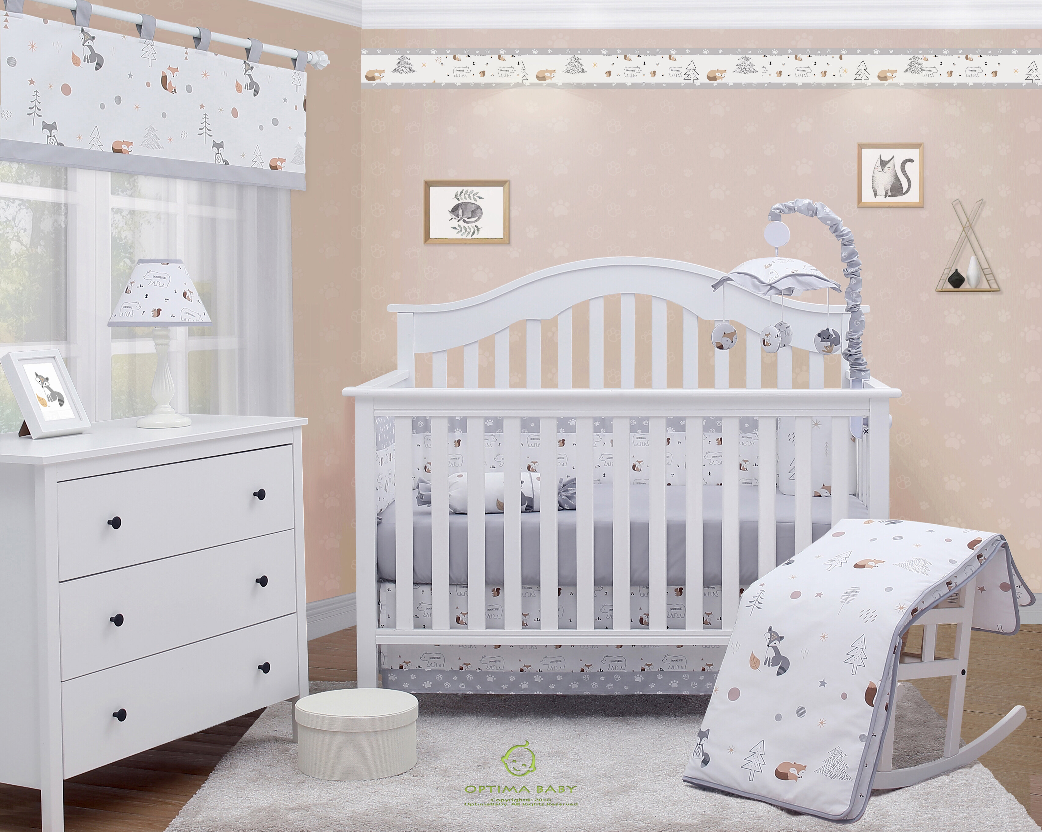 Zoomie Kids Rathbone Fox Baby Nursery 5 Piece Crib Bedding Set