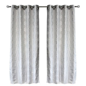 Lite Out Geometric Blackout Grommet Curtain Panels (Set of 2)