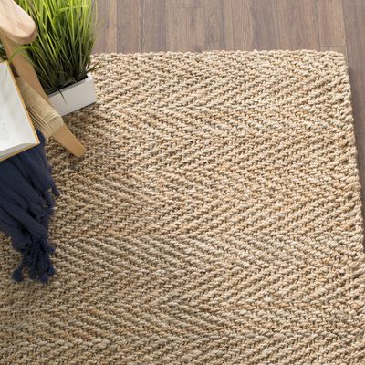 Beachcrest Home Claudette Fiber Handwoven Natural Area Rug