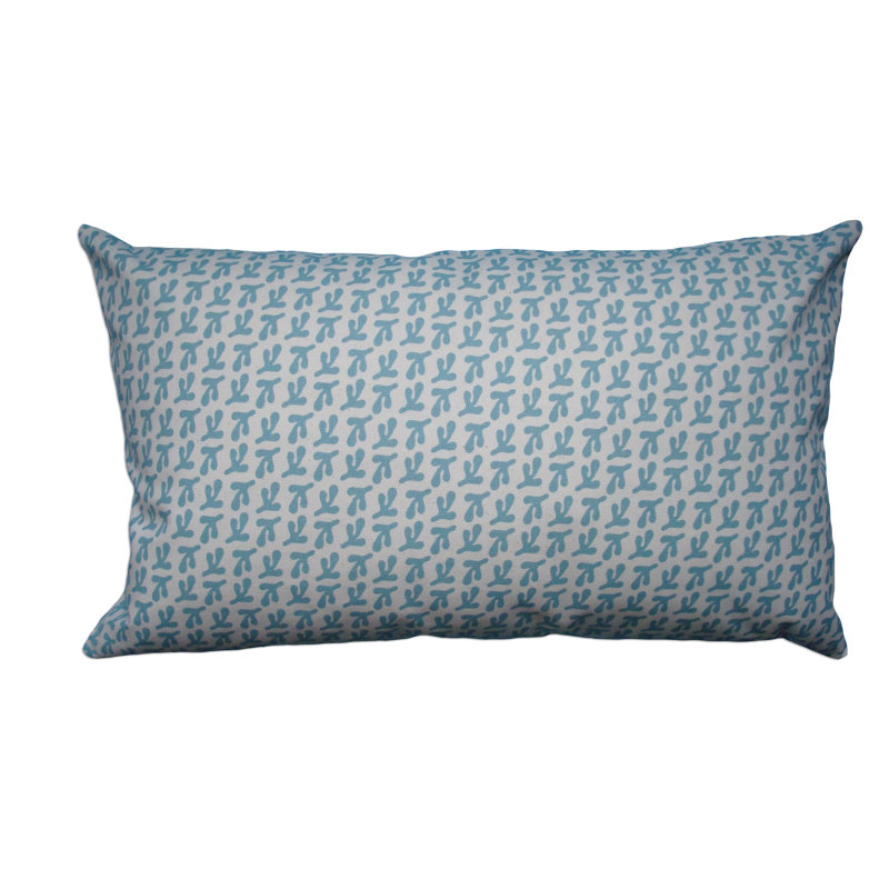Hand Printed Birds Feet Cotton Throw Pillow