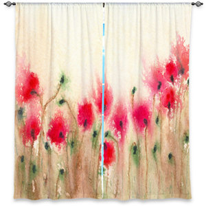 Nature/Floral Room Darkening Curtain Panels (Set of 2)