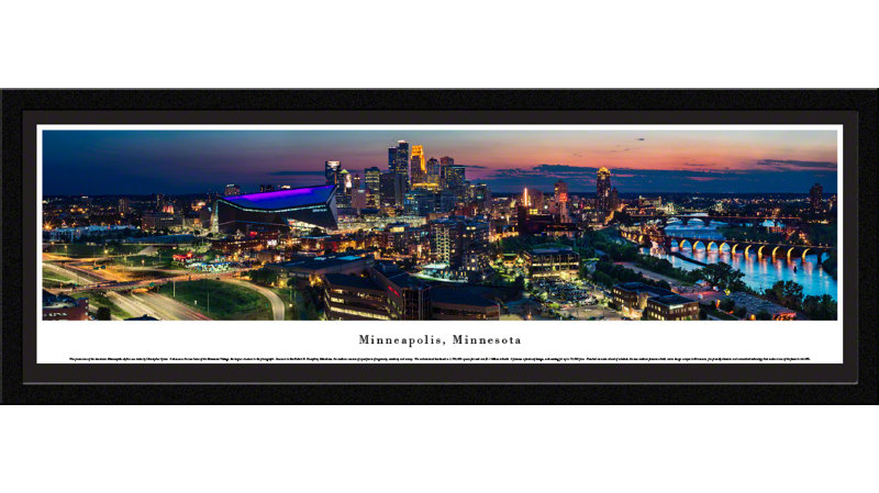 Minneapolis MN City Skyline Picture Framed Panorama 4