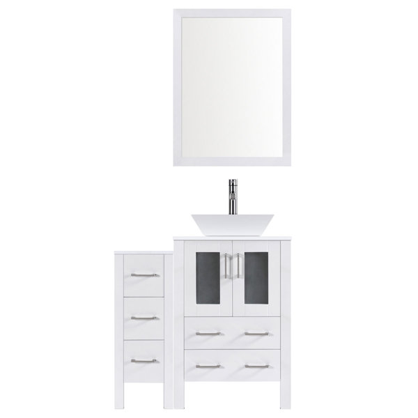 Modern 42 Single Bathroom Vanity Set with Mirror by LessCare