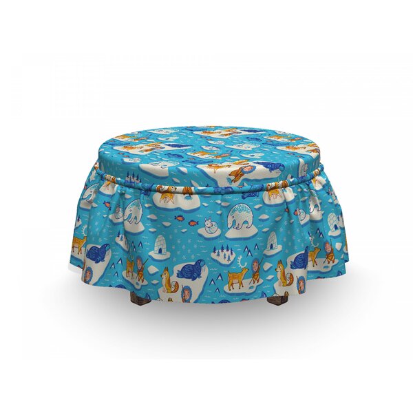 North Pole Icy Ocean Ottoman Slipcover (Set Of 2) By East Urban Home