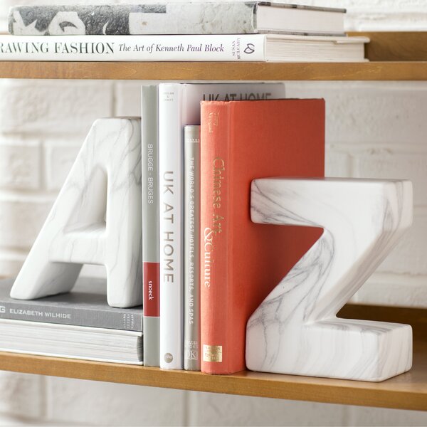 “A” and “Z” Ceramic Book Ends (Set of 2) by Langley Street