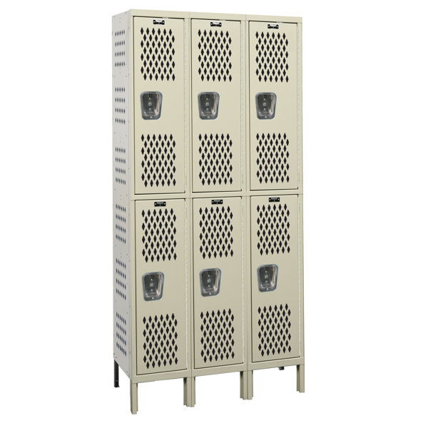 Heavy Duty 2 Tier 3 Wide Gym Locker by Hallowell