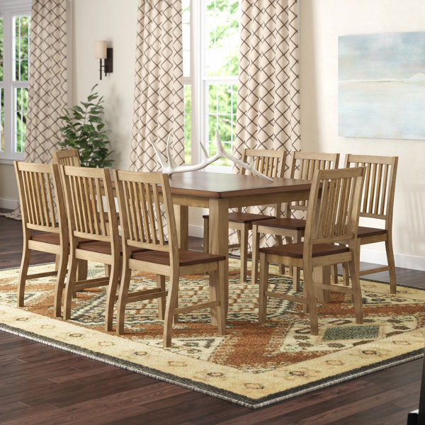Huerfano Valley 9 Piece Extendable Solid Wood Dining Set by Loon Peak Loon Peak