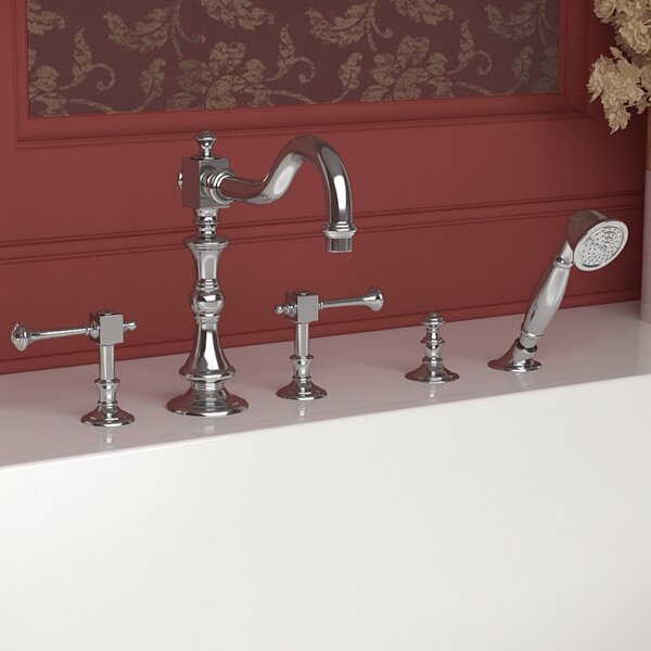 Triple Handle Deck Mount Roman Bathtub Faucet with Shower Wand by ANZZI