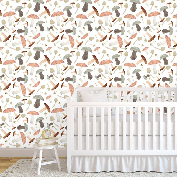 Ebern Designs Sherrell Shrooms With A View 48 L X 24 W Paintable