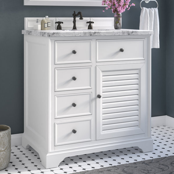 Osmond 36 Single Cottage White Wood Base Bathroom Vanity Set by Greyleigh
