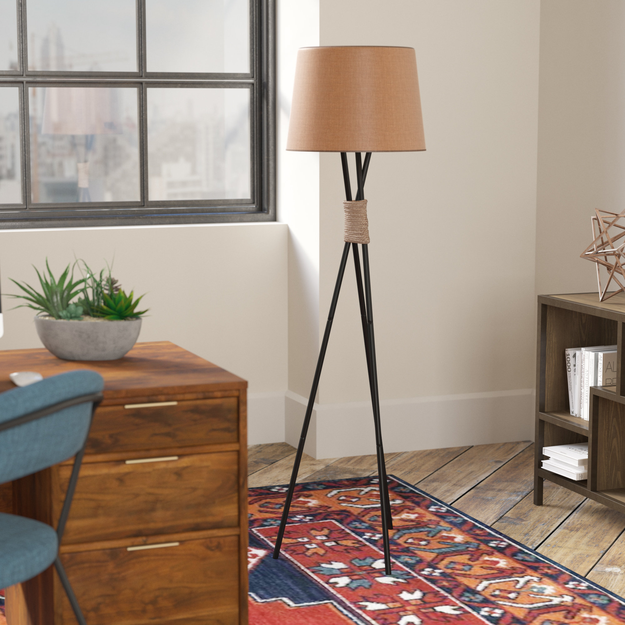 made tripod floor lamp