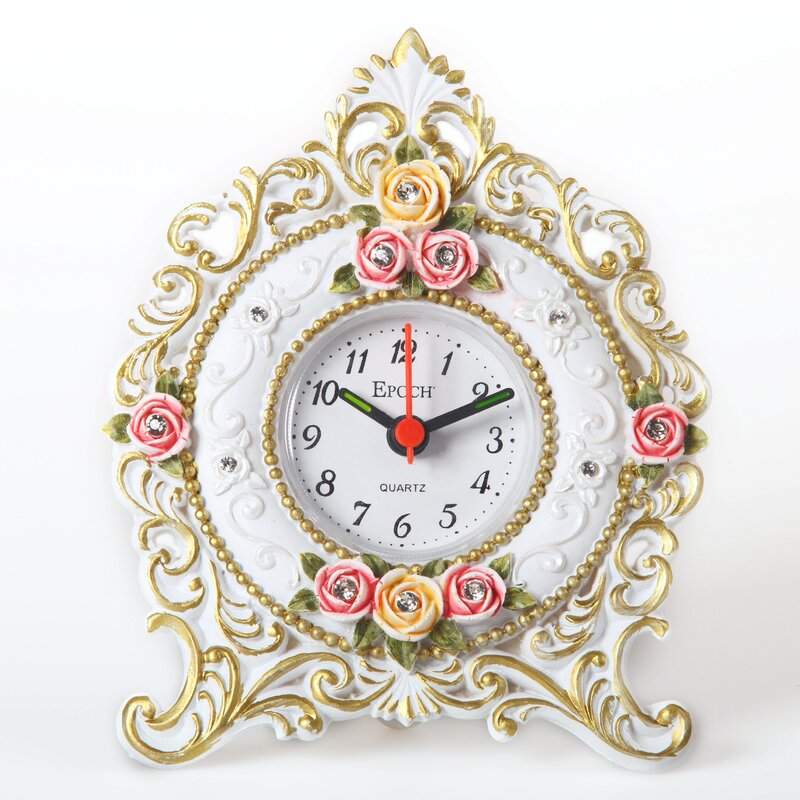 House of Hampton Floral Table Clock