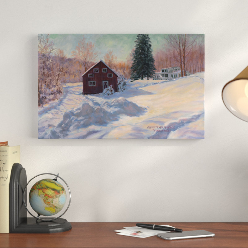 Charlton Home From My Studio In Winter Acrylic Painting Print On