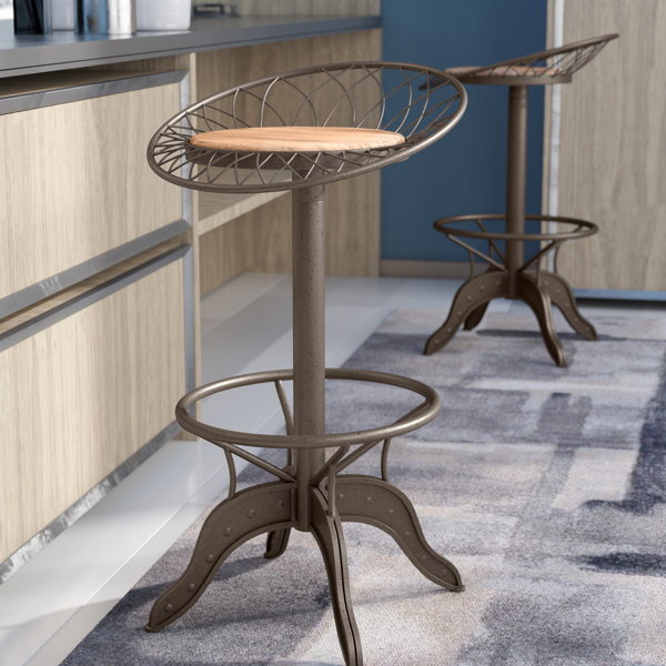 Daniels Adjustable Height Swivel Bar Stool by Trent Austin Design