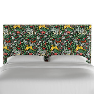 Nail Button Border Upholstered Wood Pa..