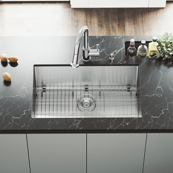 Alma 30 inch Undermount 16 Gauge Stainless Steel Kitchen Sink by VIGO