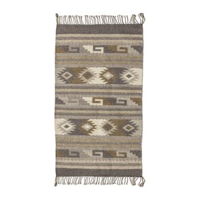 Zapotec Hand Woven Beige/Gray Area Rug