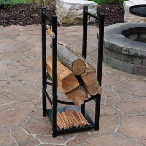 Fireside Log Rack with Tool Holder