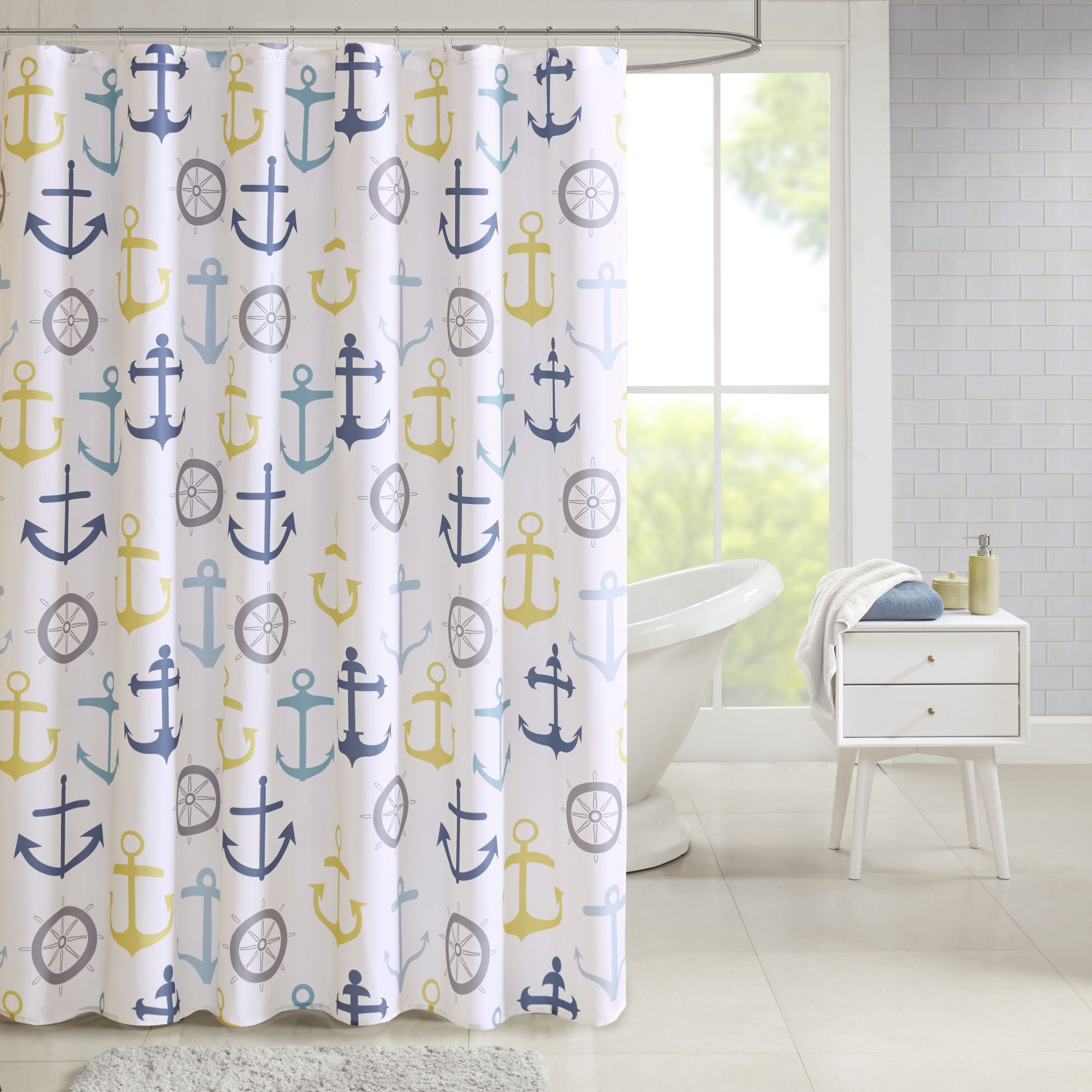 Breakwater Bay Kerrigan Nautical Printed Single Shower Curtain