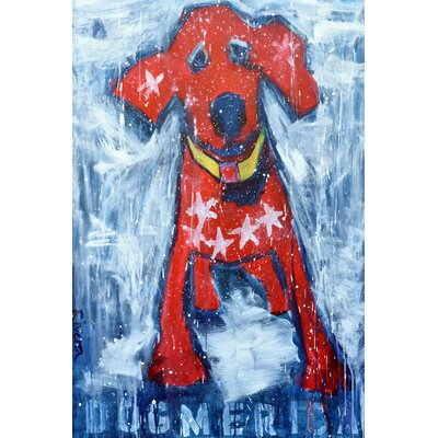 Red Star Puppy by Michelle Rivera - Print on Canvas Latitude Run® Size: 36