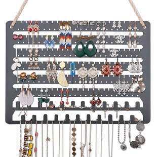 Handcrafted Wall Mounted Necklace Organizer w Shelf