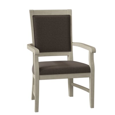 Pryor Upholstered King Louis Back Arm Chair Fairfield Chair Body Fabric: 9508 Charcoal, Frame Color: Charcoal