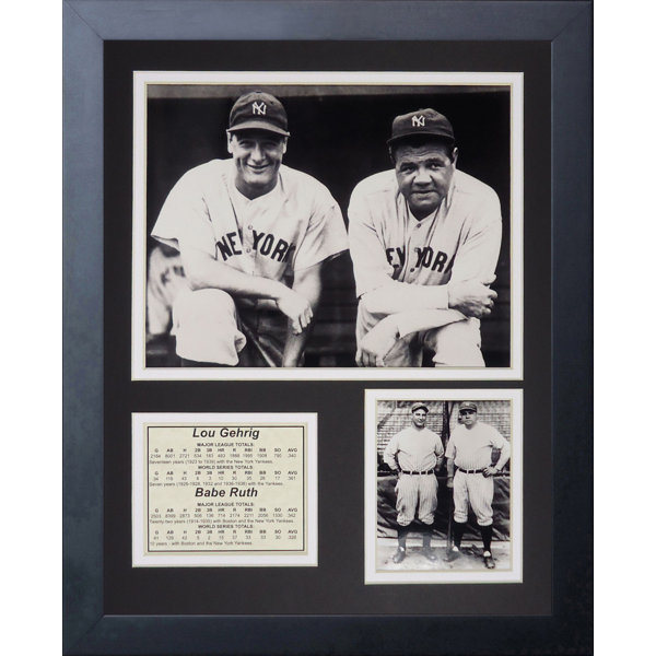 New York Yankees Lou Gehrig and Babe Ruth Portrait Framed Photographic Print by Legends Never Die
