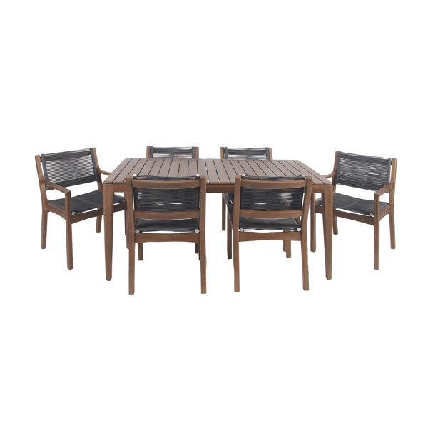 Bargain North La Junta 7 Piece Solid Wood Dining Set By Bungalow Rose Top Reviews