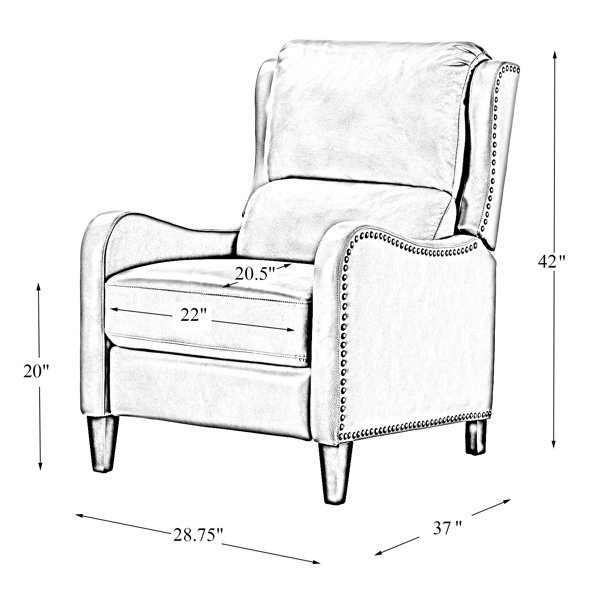 bipasha genuine leather manual recliner
