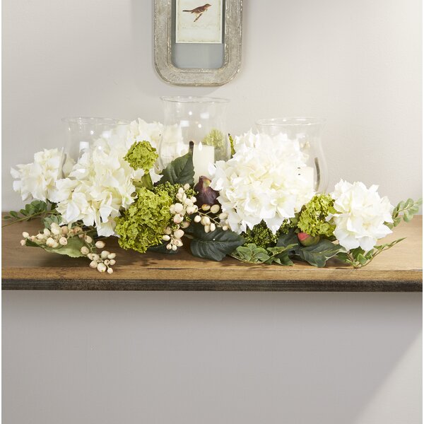 Hydrangea Centerpiece in Candelabrum by Darby Home Co