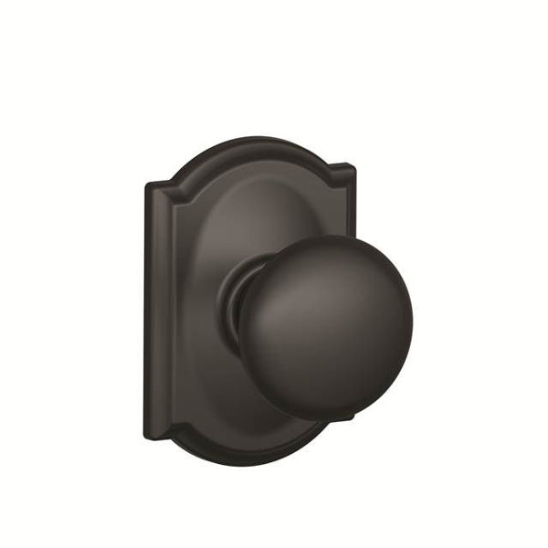 Interior Non-Turning Plymouth Knob and Interior Inactive Deadbolt Thumbturn with Camelot Trim by Schlage