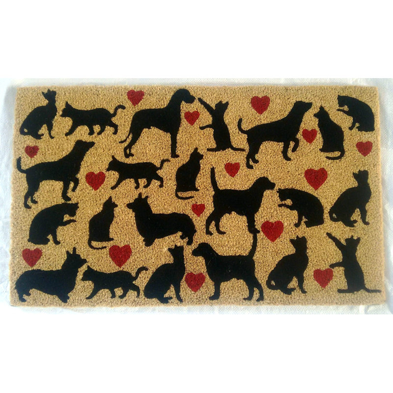 Winston Porter Pugliese Dog Cat Lovers 30 In X 18 In Non Slip Outdoor Door Mat Wayfair