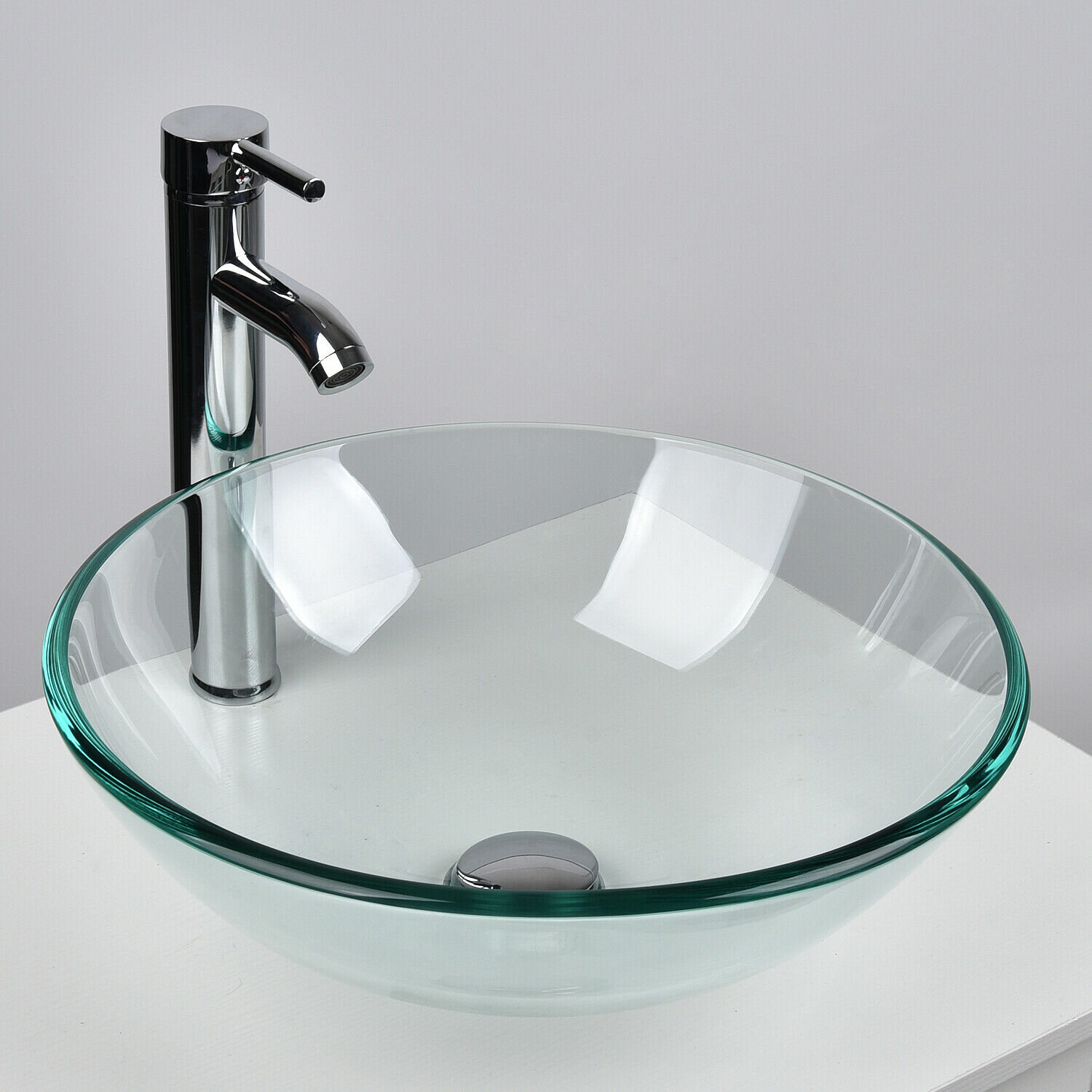 Rays Clear Tempered Glass Hand Hammered Circular Vessel Bathroom Sink With Faucet Wayfair